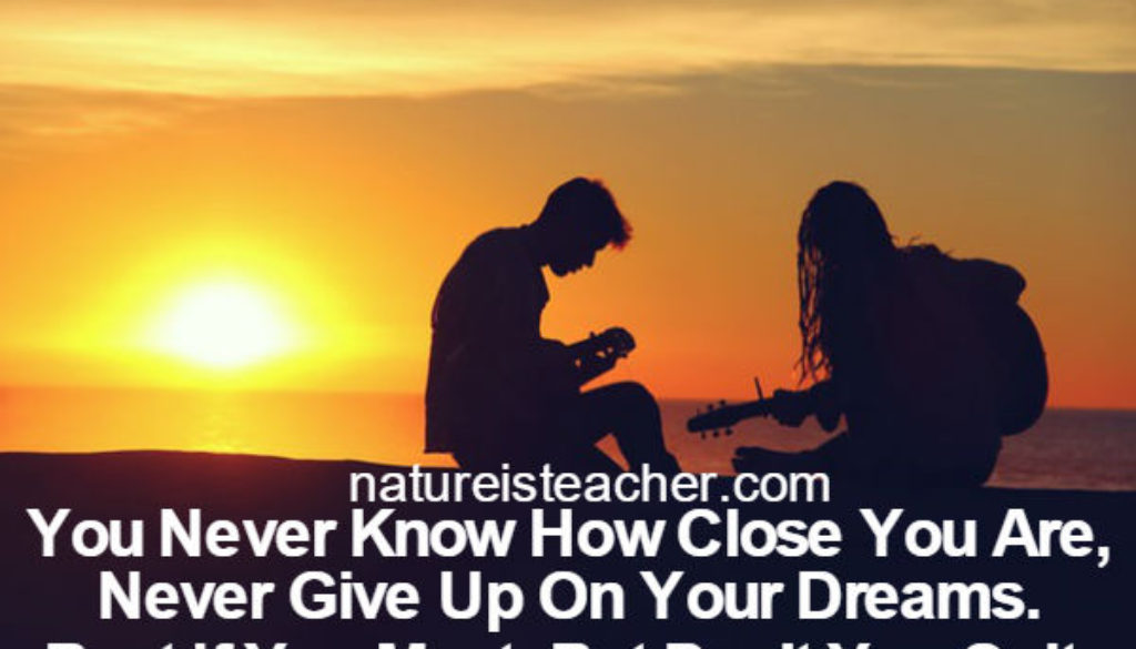Never Give Up On Your Dreams QUOTATION